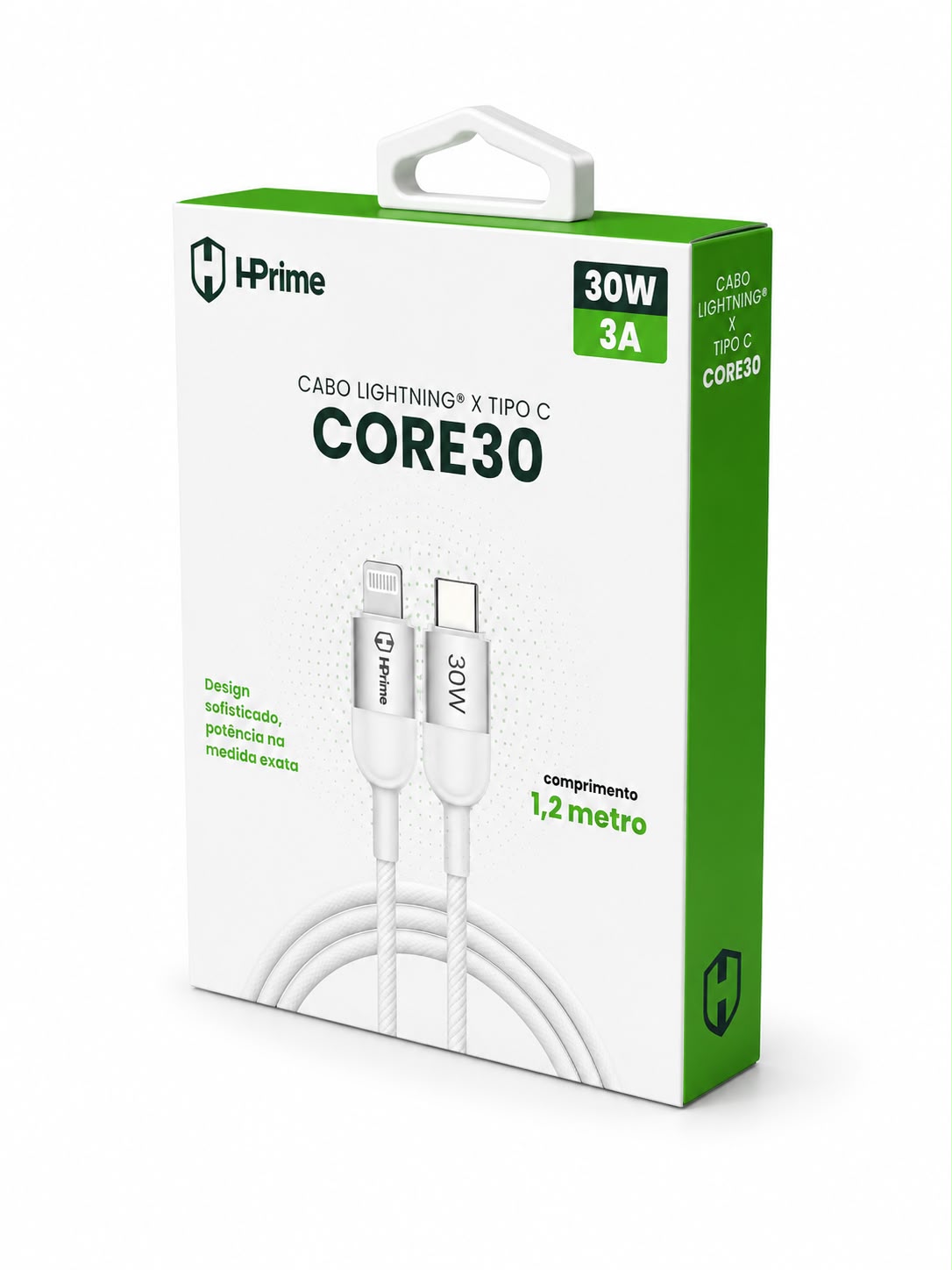 Cabo USB Core30 HPrime disponível na Guara iPhones, Guarapuava