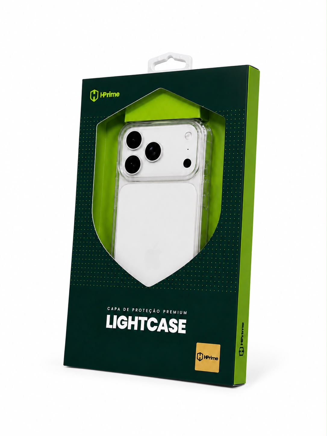 Capa LightCase Transparente HPrime — iPhone 15 ao 17 Pro Max disponível na Guara iPhones, Guarapuava
