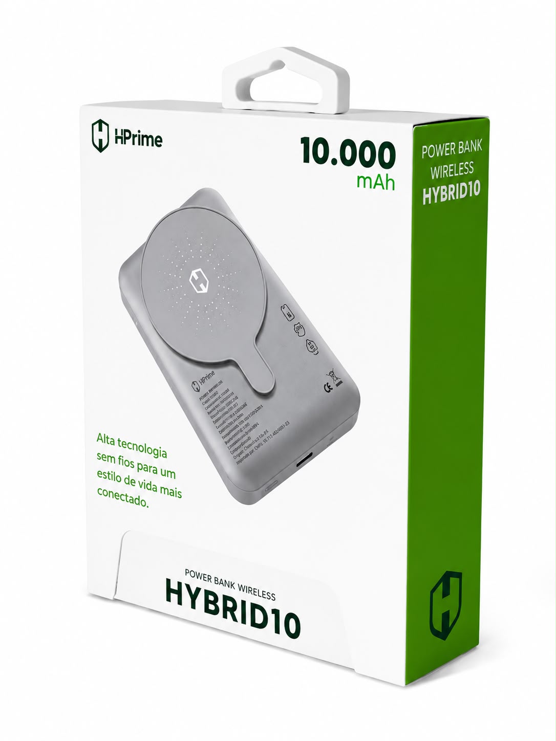 Power Bank Wireless Hybrid10 10.000 mAh HPrime disponível na Guara iPhones, Guarapuava