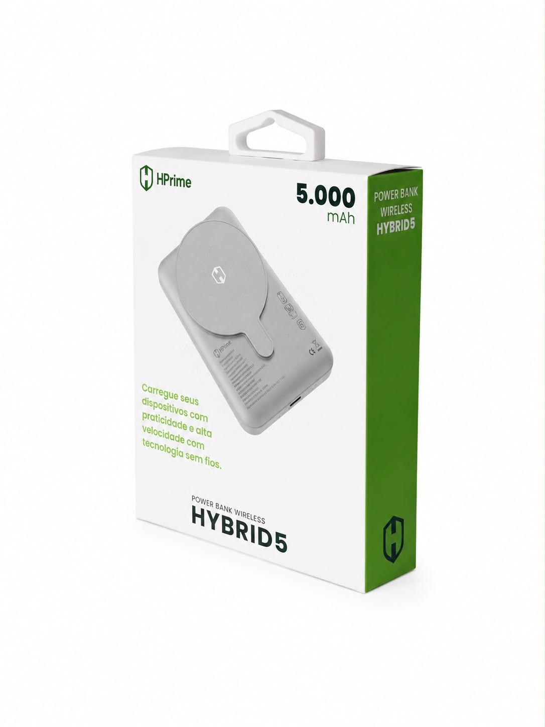 Power Bank Wireless Hybrid10 5.000 mAh HPrime disponível na Guara iPhones, Guarapuava